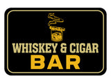 Classic Framed Plus Whiskey & Cigar Bar Wall or Door Sign | Funny Home Decor