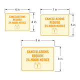 Classic Framed Plus Cancellations Require 24-Hour Notice Door or Wall Sign | Medical Facility Reception Patient Reminders