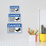 Classic Framed Plus Danger Keep Hands Clear When Equipment Is Running Wall or Door Sign | Workplace Safety Compliance Signs