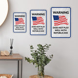 Portrait Round Plus Warning Does Not Play Well With Republicans Door or Wall Sign