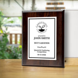 Gardening Competition Customizable Award Plaque | Easel Mount Option | Achievement and Recognition Personalizable Plaques