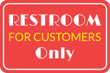 Classic Framed Plus Restroom For Customers Only Wall or Door Sign | Health And Safety Office Signage