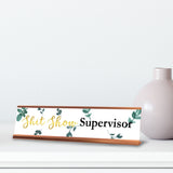Shit Show Supervisor Desk Sign (2x8) | Durable Plate and Frame | Home Office Sarcastic Funny Desk Sign | Ideal Co-worker or Family Gift