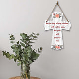 In the day of my trouble I will call to you, for you will answer me Cross Hanging Sign | Rustic Twine | Inspiring Religious Bible Decor