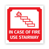 Square Plus In Case of Fire Use Stairway Door or Wall Sign | Workplace Cleaning Signage