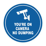 Circle You're On Camera - No Dumping Wall or Door Sign