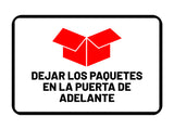 Classic Framed Plus Dejar los Paquetes en la puerta de adelante Door or Wall Sign | Spanish | Home Office Business Front Door