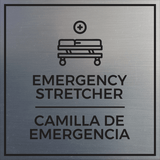 Signs ByLITA Square Emergency Stretcher Door or Wall Sign | Spanish Bilingual Business And Office Signs