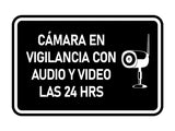 Signs ByLITA Classic Framed Cámara en Vigilancia con Audio y Video las 24 HRS Security Wall or Door Sign