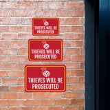 Classic Framed Plus Thieves Will Be Prosecuted Wall or Door Sign | Safety Warning Signage