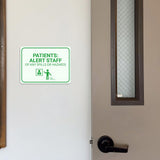 Classic Framed Plus Patients: Alert Staff of Any Spills or Hazards Door or Wall Sign | Hygiene and Safety Signage