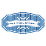 Victorian Custom plus Boat (Dusty Blue Wood) Door or Wall Sign | Easy Installation | Family & Business Signage
