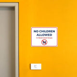 Classic Framed Plus No Children Allowed In Restricted Areas Door or Wall Sign | Child Safety Business Signs