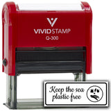 All Quality Keep The Sea Plastic Free Self-Inking Rubber Stamp | Business and Packaging Stamps