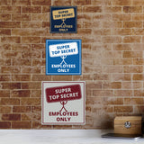Signs ByLITA Square Super Top Secret, Employees Only Wall or Door Sign