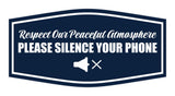Signs ByLITA Fancy Respect Our Peaceful Atmosphere: Please Silence Your Phone Easy Installation | Durable Construction | Barbers | Grooming and Styling | Hair Wall or Door Sign