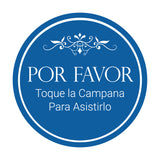Signs ByLITA Circle Por Favor Toque la Campana Para Asistirlo Wall or Door Sign