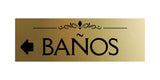 Signs ByLITA Basic Baños Left Arrow Directional Wall or Door Sign