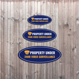 Oval Plus Property Under 24HR Video Surveillance Wall or Door Sign | Business and Home Security Signage