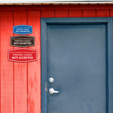 Signs ByLITA Fancy Debit Or Credit Card Required. Prepaid Cards Not Accepted Wall or Door Sign | Shops and Stores Signage