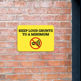 Classic Framed Plus Keep Loud Grunts to a Minimum Door or Wall Sign | Gym Etiquette
