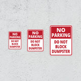 Portrait Round Plus No Parking Do Not Block Dumpster Door or Wall Sign | Health & Safety Signage