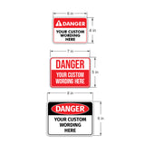 Classic Framed Plus Custom Danger Wall or Door Sign | Customizable Warning Sign For Homes and Businesses | Health and Safety Signage