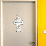Hatred stirs up strife, but love covers all offenses Proverbs 10:12 11.5" x 8" Cross Hanging Sign | Rustic Twine | Inspiring Religious Bible Decor