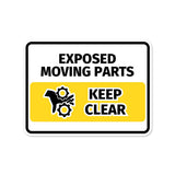Classic Framed Plus Exposed Moving Parts – Keep Clear Door or Wall Sign | Miscellaneous Warning Signs - Industrial & Construction