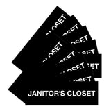 Basic Janitor's Closet Door/Wall Sign (Multipack)
