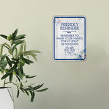 Classic Framed Plus Friendly Reminder Remember To Wash Your Hands For At Least 20 Seconds Wall or Door Sign | Funny Novelty Home Signs | Home Reminders For Families