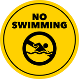 Circle Plus No Swimming Wall or Door Sign | Easy Installation | Public Parks & Reservoirs Signage