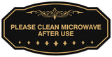 Signs ByLITA Victorian Please Clean Microwave After Use Wall or Door Sign - Laser-Engraved Lettering | Durable ABS Plastic | Vibrant Colors | Powerful Foam Tape