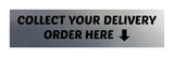 Signs ByLITA Collect Your Delivery Order Here Black Frame Desk Sign (2x8")