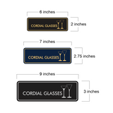 Signs ByLITA Standard Cordial Glasses Door or Wall Sign Easy Installation | Durable Construction | Kitchen Essentials | Hygiene | AirBnB Signs
