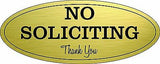 Oval No Soliciting Thank You Sign