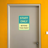 Portrait Round Plus Staff Only Beyond This Point Wall or Door Sign | General Kitchen and Food-related