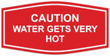 Signs ByLITA Fancy Caution Water Gets Very Hot Sign | Durable Plastic | Vibrant Colors | Powerful Foam Tape