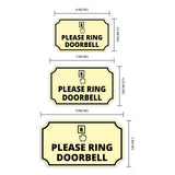 Notched Standard Please Ring Doorbell Wall or Door Sign | Warning/Safety/Precaution