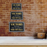 Classic Framed Plus Victory Tastes Best When Served With a Side Of Class Door or Wall Sign | Motivational Decor