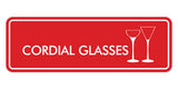 Signs ByLITA Standard Cordial Glasses Door or Wall Sign Easy Installation | Durable Construction | Kitchen Essentials | Hygiene | AirBnB Signs
