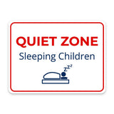 Classic Framed Plus Quiet Zone – Sleeping Children Door or Wall Sign | Child Safety Business Signs
