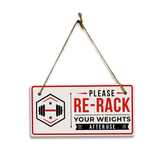Weights & GYM Etiquette Signs - 5 x 10" Hanging Signs