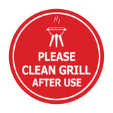 Circle Please Clean Grill After Use Wall or Door Sign
