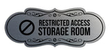 Signs ByLITA Designer Restricted Access Storage Room Wall or Door Sign
