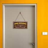 Good Morning! Seek Harmony And Happiness In Your Day. 5x10 Hanging Plus Wall or Door Sign | Religious Home Decor
