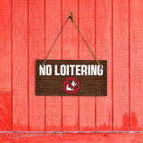 No Loitering 5x10 Hanging Plus Wall or Door Sign | Public Spaces Decor
