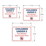 Classic Framed Plus Children Under 5 Not Allowed Beyond This Point Door or Wall Sign | Child Safety Business Signs