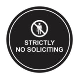 Circle Strictly No Soliciting Wall or Door Sign