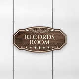 Victorian Plus Records Room Wall or Door Sign | Legal and Courtroom Decoration